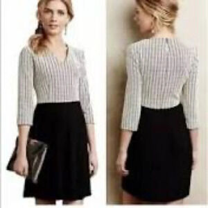 Ganni for Anthropologie Jaquard Jersey Cross Knit Dress - Size XXSP